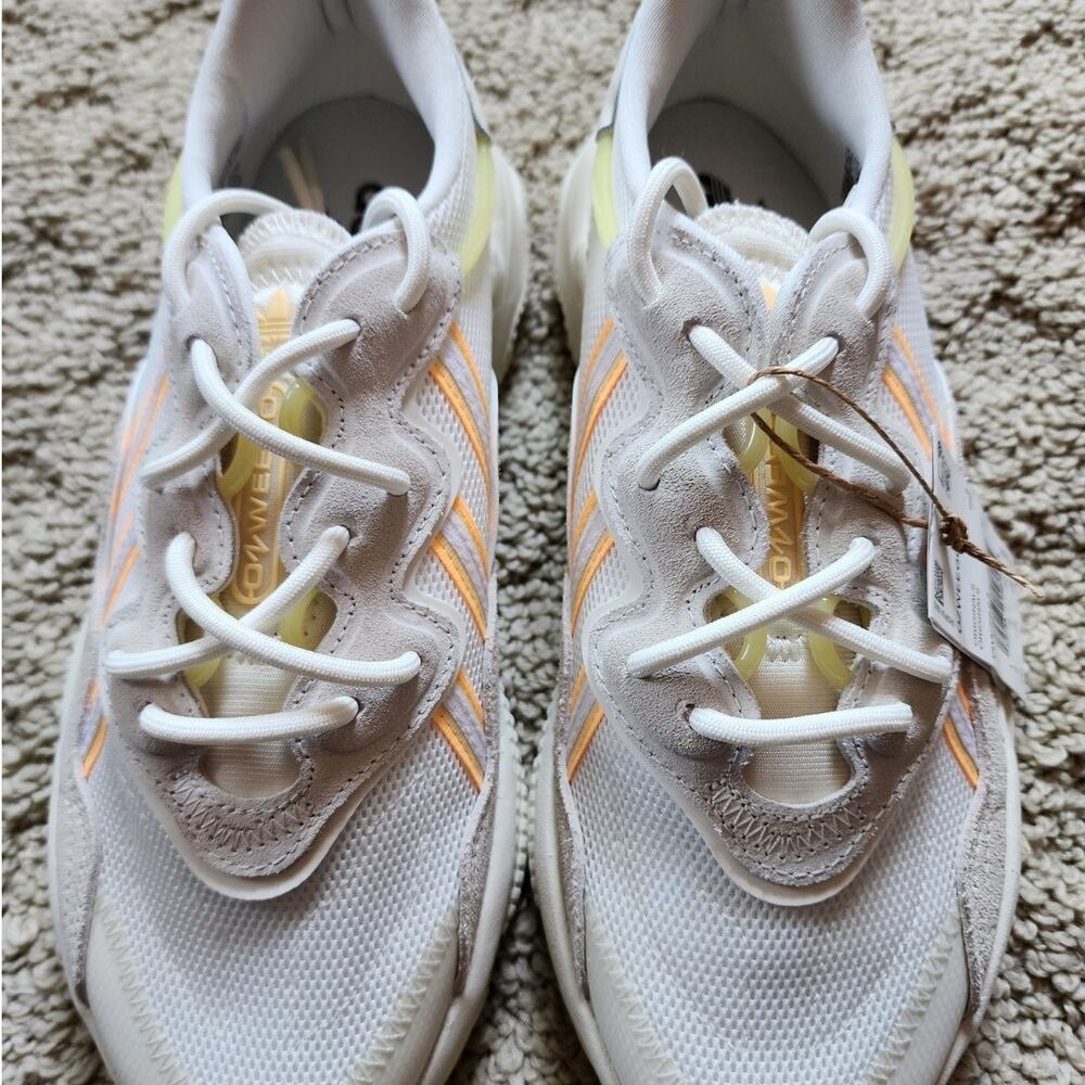 Wmns Adidas Ozweego Off White Acid Orange Brand New Sz 7.5 - Picture 4 of 9